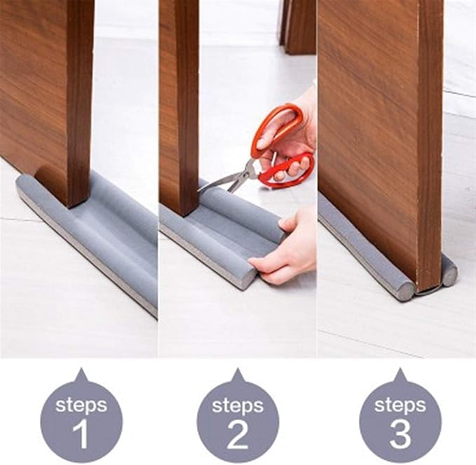 Picture of Door Draft and Dust Stopper Door Air Stopper Door Bottom Sealing Strip, Weather Stripping Noise Blocker Window Breeze Blocker Adjustable Door Draft Blocker