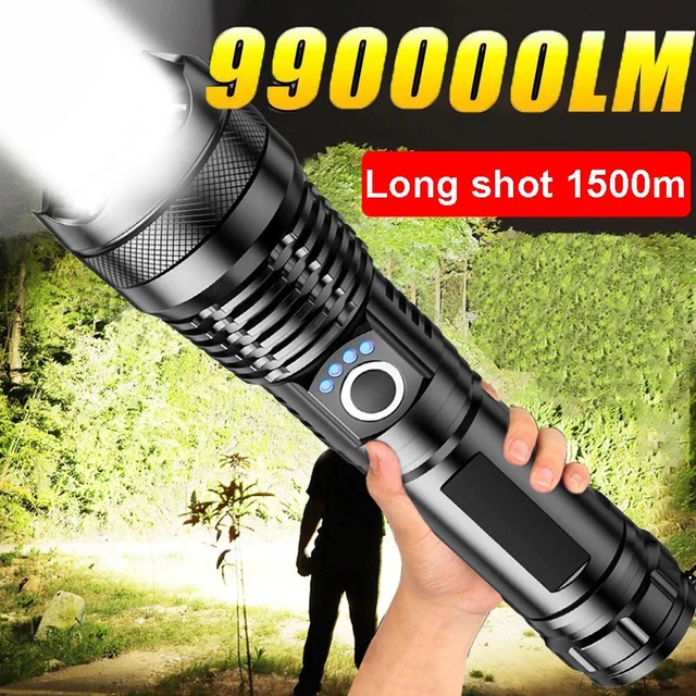 Picture of High Lumens LED XHP50 Tactical Flashlights with Rechargeable Battery Waterproof Zoomable Super Bright Torch Light