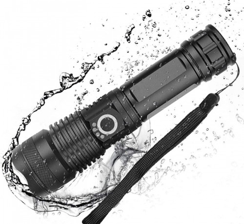 Picture of High Lumens LED XHP50 Tactical Flashlights with Rechargeable Battery Waterproof Zoomable Super Bright Torch Light