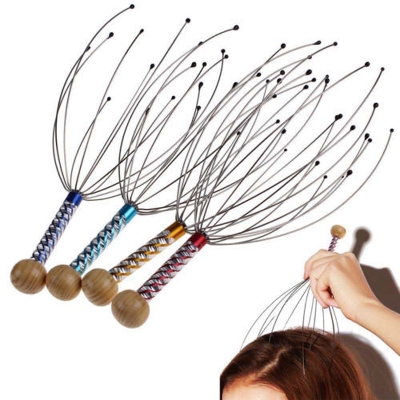 Picture of 1Pcs 12 Finger Head Relax Massager Hair Held SPA Scalp Neck Stress Relief Massage Release Head Physician Steel Ball Massager