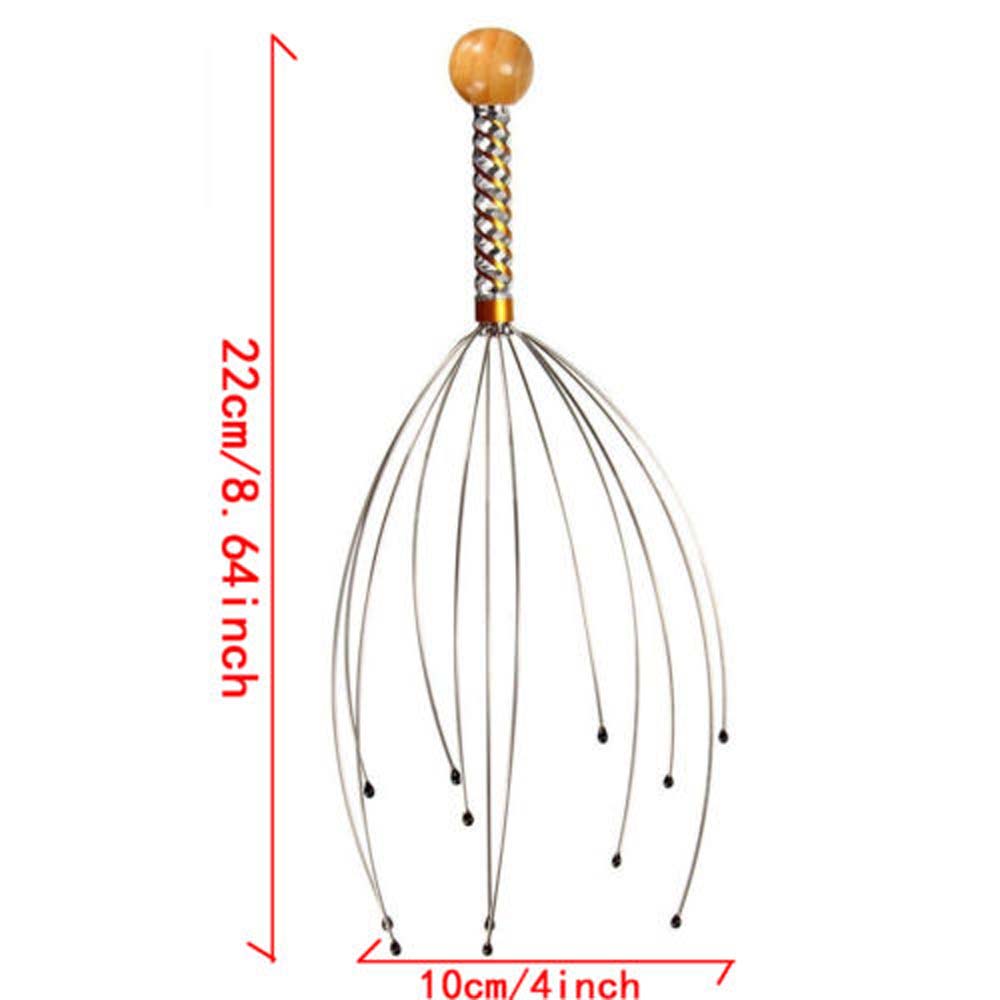 Picture of 1Pcs 12 Finger Head Relax Massager Hair Held SPA Scalp Neck Stress Relief Massage Release Head Physician Steel Ball Massager