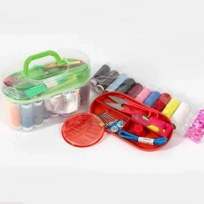 Picture of Sewing Kit Box || Sewing Basket Organizer with Needles and Kit - Large needle boxes, ten lines, needle a measuring tape, scissors, Ershao, pins, buttons