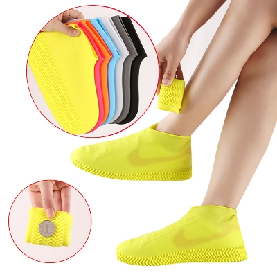Picture of Waterproof Silicone Shoe Covers Reusable Non-Slip Wear-Resistant Rain Shoe Covers Protector Anti-Slip Boot For Outdoor Rainy Day