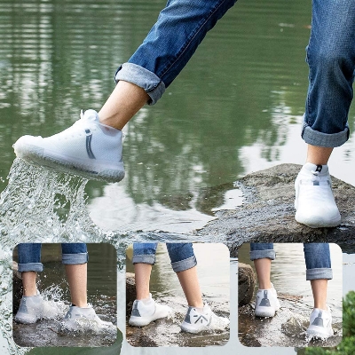 Picture of Waterproof Silicone Shoe Covers Reusable Non-Slip Wear-Resistant Rain Shoe Covers Protector Anti-Slip Boot For Outdoor Rainy Day