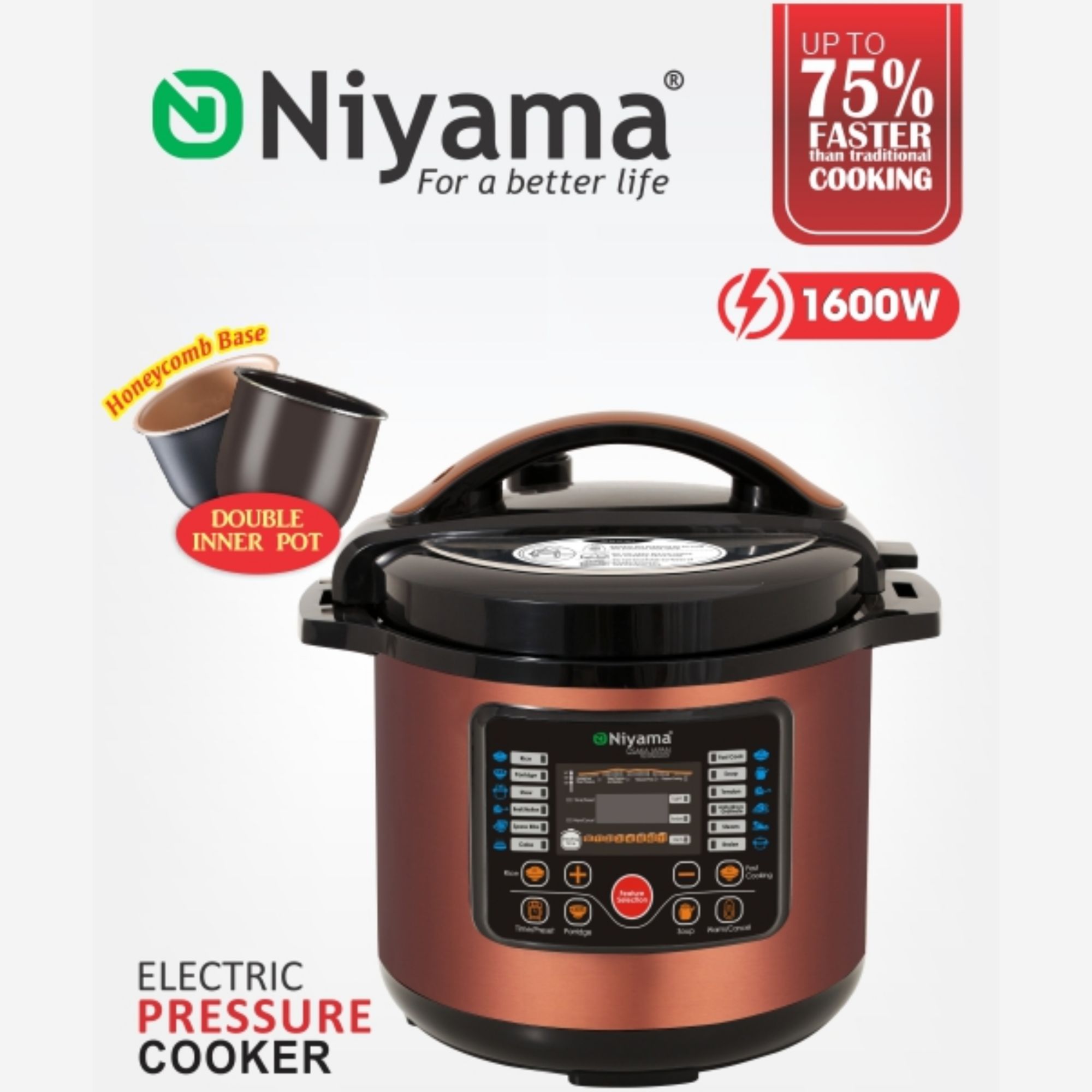 Picture of High Quality Multipurpose Electric Pressure Cooker - NEPC-08L