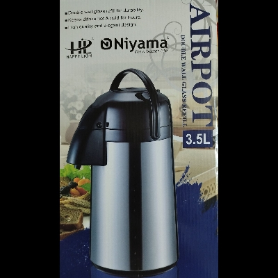 Picture of Premium Quality Double Wall Glass Refill Inner Vacuum Flask Hand Pressing Pressure Pump Jug Airpot Tea Coffee Pot