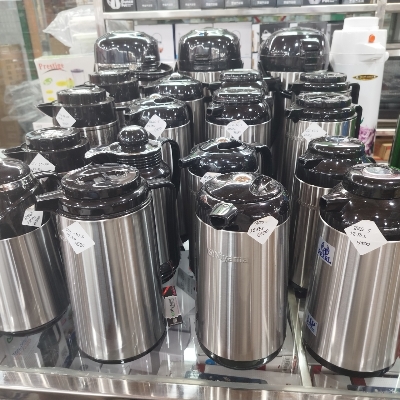 Picture of Premium Quality Double Wall Glass Refill Inner Vacuum Flask Hand Pressing Pressure Pump Jug Airpot Tea Coffee Pot