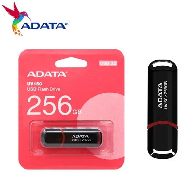 Picture of ADATA USB 3.2 Pen Drive High Speed 100MB/S 256GB 128GB 64GB 32GB Flash Memory UV150 Black Portable Pendrive for Desktop Laptop