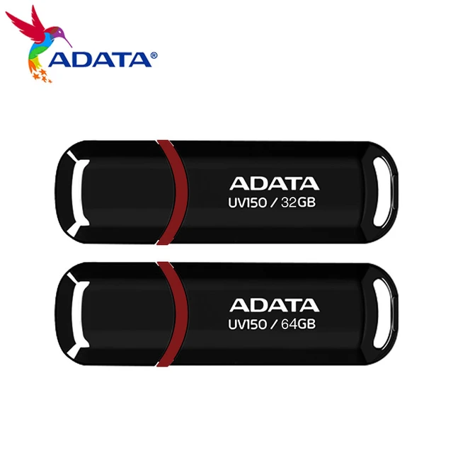 Picture of ADATA USB 3.2 Pen Drive High Speed 100MB/S 256GB 128GB 64GB 32GB Flash Memory UV150 Black Portable Pendrive for Desktop Laptop