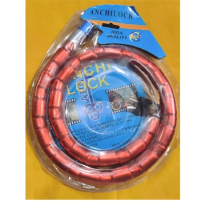 Picture of High Quality Big Size Bike/Car/Cycle ANCHI LOCK/Beri Iron Rod Tala With 2 Pcs Key Red/Blue/Black Color-1 Piece