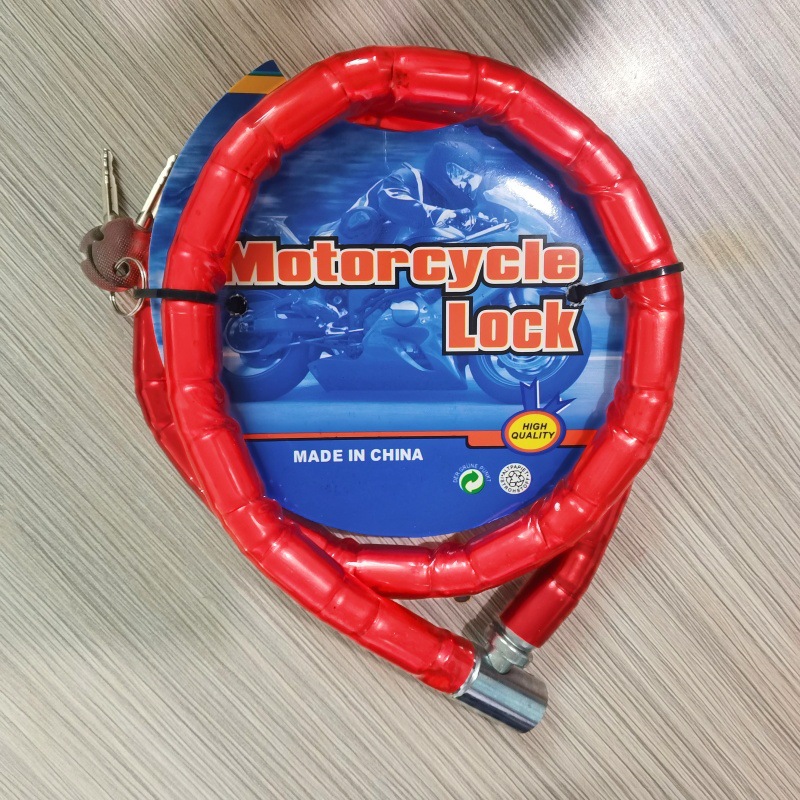 Picture of High Quality Big Size Bike/Car/Cycle ANCHI LOCK/Beri Iron Rod Tala With 2 Pcs Key Red/Blue/Black Color-1 Piece