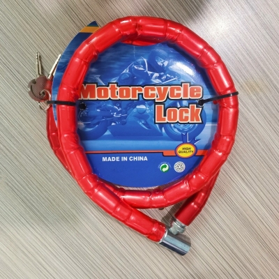 Picture of High Quality Big Size Bike/Car/Cycle ANCHI LOCK/Beri Iron Rod Tala With 2 Pcs Key Red/Blue/Black Color-1 Piece