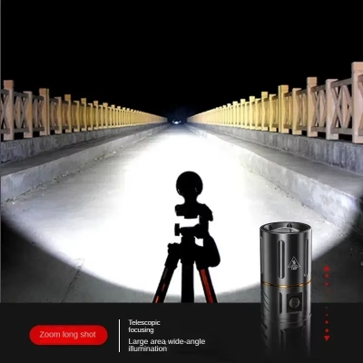 Picture of High Powered Multipurpose Flashlight - Whixant 2000 High Lumen Type-C USB Rechargeable Tactical Lantern, Super Bright LED Flashlight Waterproof Handheld Flashlight with 5 Modes for Camping Emergency Hiking