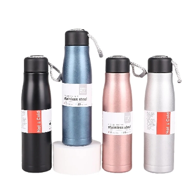 Picture of Men's and women's stainless steel insulated water bottles for outdoor sports, large capacity rope lifting knight cups || Vacuum Flasks & Thermoses