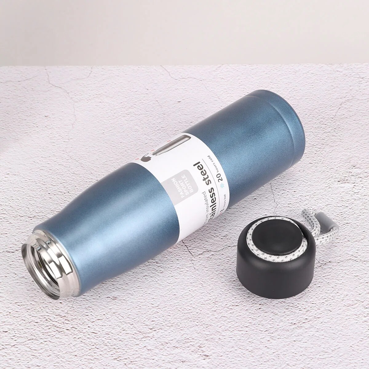 Picture of Men's and women's stainless steel insulated water bottles for outdoor sports, large capacity rope lifting knight cups || Vacuum Flasks & Thermoses