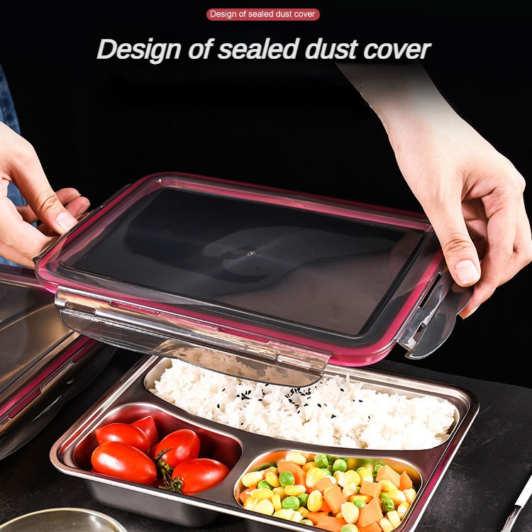 Picture of Stainless steel lunch box 3 Compartment