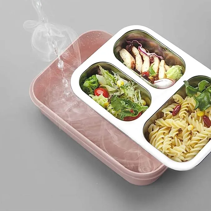 Picture of Stainless steel lunch box 3 Compartment