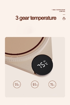 Picture of Xiaomi Sothing Heating Coaster Adjustable Temperature Digital Display Electric Hot Plate 3 Gear Heating Pad || Electric Waterproof Touch Cup Warmer Heating Mat Pad Heater Coffee Warmer Plate for Tea Coffee Milk Home Office