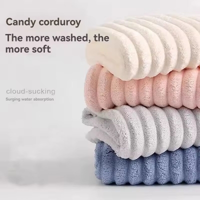 Picture of Coral Velvet Windbreaker Hat Super Absorbent Hat Thickened Super Absorbent Quick Drying Towel Drying Hat Double Layer Shower cap