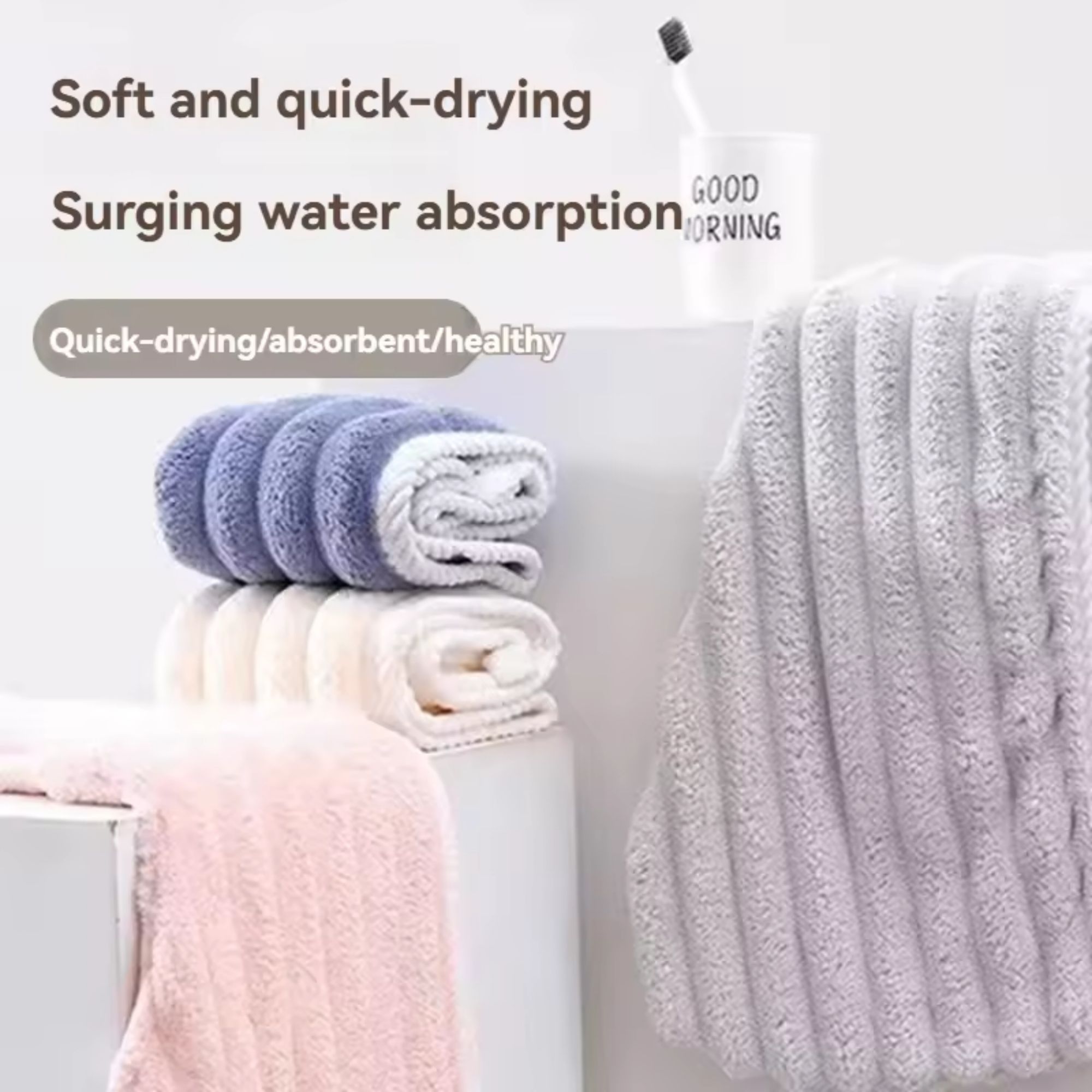 Picture of Coral Velvet Windbreaker Hat Super Absorbent Hat Thickened Super Absorbent Quick Drying Towel Drying Hat Double Layer Shower cap