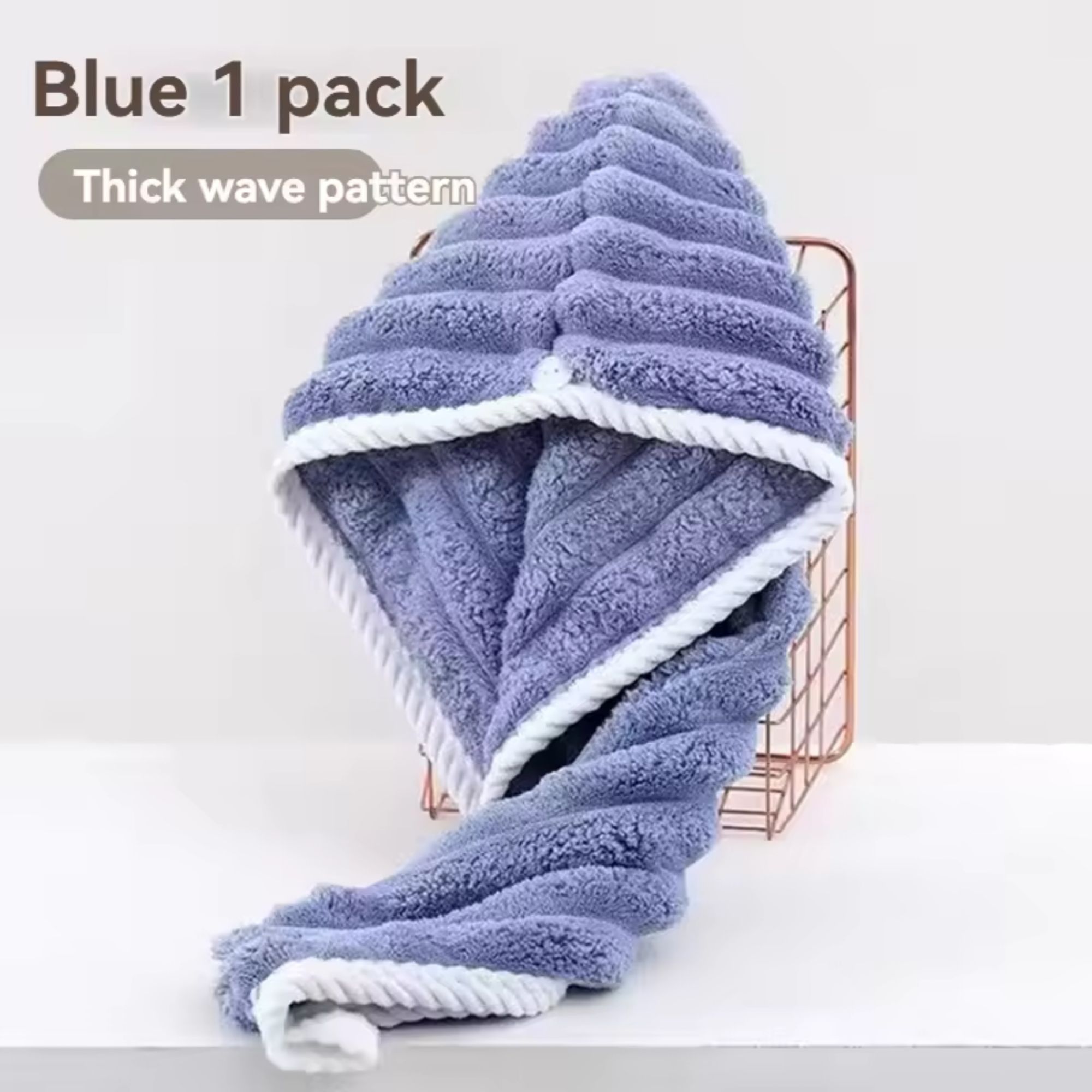 Picture of Coral Velvet Windbreaker Hat Super Absorbent Hat Thickened Super Absorbent Quick Drying Towel Drying Hat Double Layer Shower cap