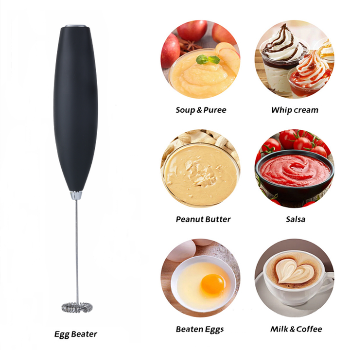 Picture of Portable Automatic Battery Operated Egg Beater Powerful Whisk Handheld Foam Maker Blender Mini Electric Milk Frother For Coffee