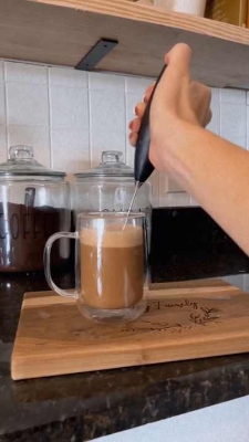 Picture of Portable Automatic Battery Operated Egg Beater Powerful Whisk Handheld Foam Maker Blender Mini Electric Milk Frother For Coffee