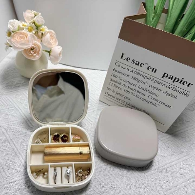 Picture of Portable Jewelry Storage Box Travel Jewelry Box Lipstick Necklace Stud Earrings Multifunctional Jewelry Box