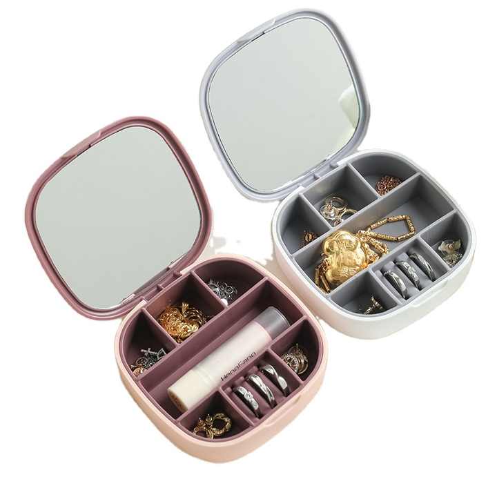 Picture of Portable Jewelry Storage Box Travel Jewelry Box Lipstick Necklace Stud Earrings Multifunctional Jewelry Box