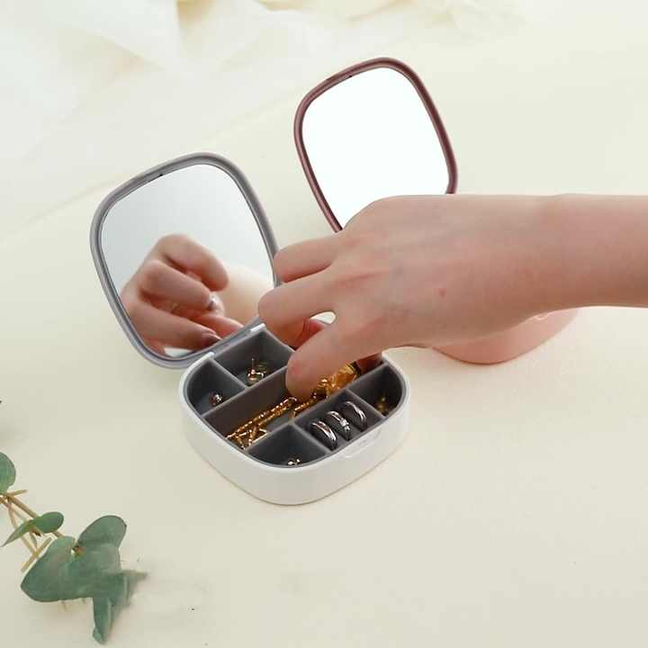 Picture of Portable Jewelry Storage Box Travel Jewelry Box Lipstick Necklace Stud Earrings Multifunctional Jewelry Box