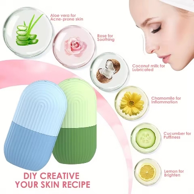 Picture of Ice Roller for Neck, Face & Eyes Massager | Face and Eye Puffiness | Silicone Ice Cube Trays Beauty Lifting Ice Ball Face Massager Contouring Eye Roller Facial Treatment