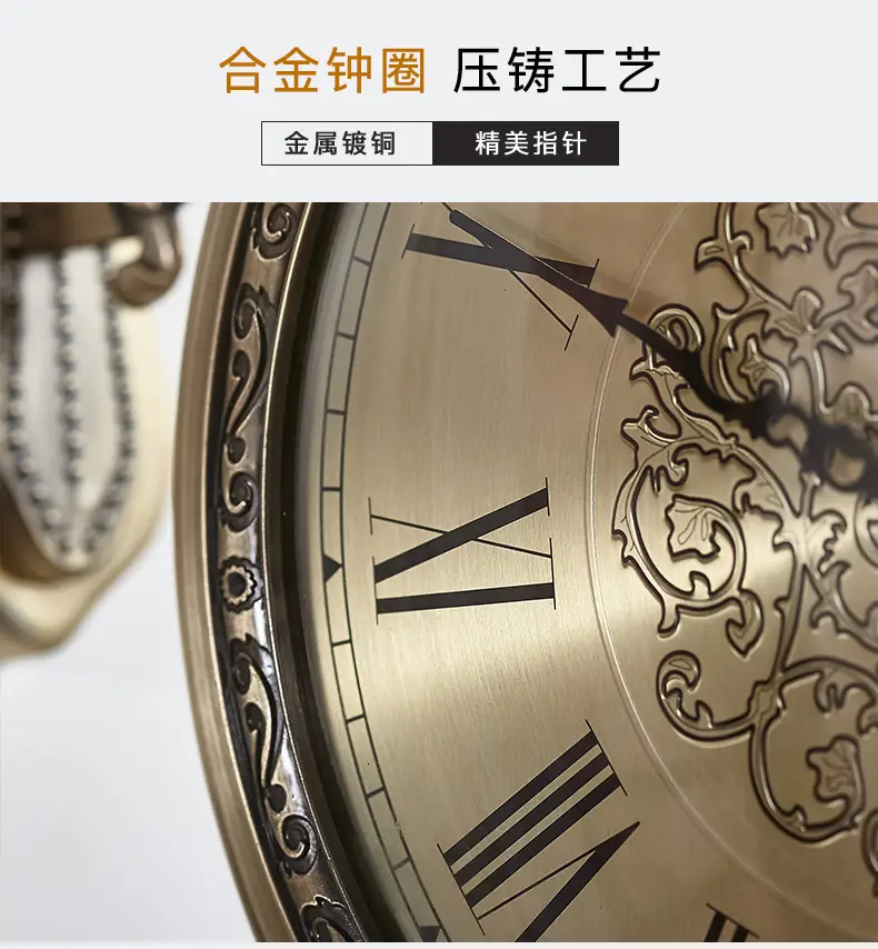 Picture of Luxury Double-Sided Decorative Wall Clock - A Classic Round Vintage-Style Handmade Wall Clock, Suitable for Living Room, Kitchen, and Office,  Gift Item