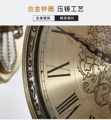 Picture of Luxury Double-Sided Decorative Wall Clock - A Classic Round Vintage-Style Handmade Wall Clock, Suitable for Living Room, Kitchen, and Office,  Gift Item