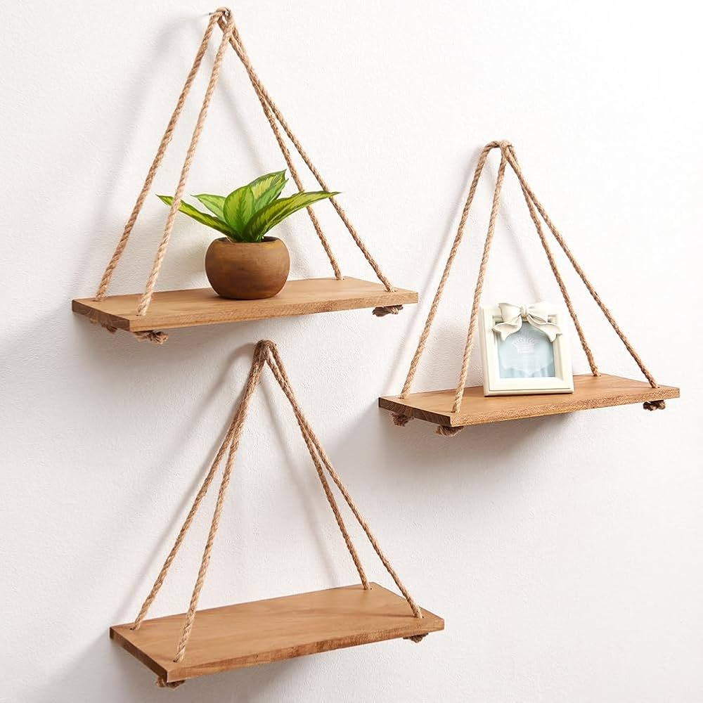 Picture of Hanging Wall Shelves, Swing Rope Floating Shelf