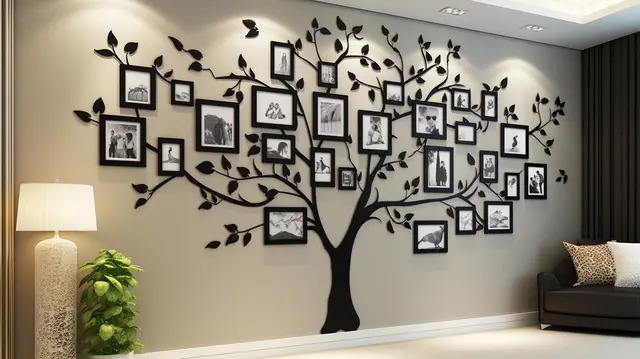 Picture of Black photo tree branch  memory tree wall sticker