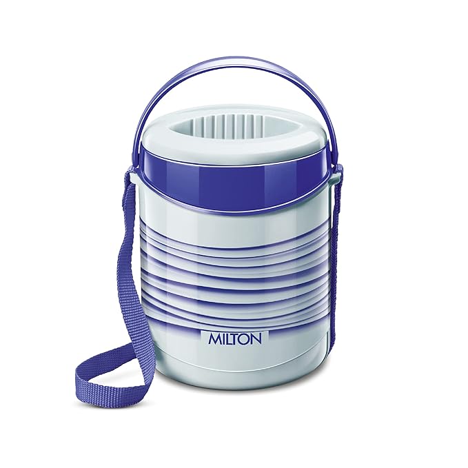 Picture of Milton Econo-3 Tiffin Box - Insulated, Hot & Cold Leak-Proof Lunch Box for Office, College, Picnic, Blue