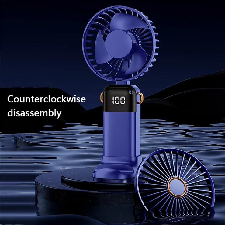 Picture of Portable Mini USB Fan - Portable Fan, Rechargeable Fan, 5 Speeds Personal Fan with Base, Digital Display, Desk Fan for Outdoor