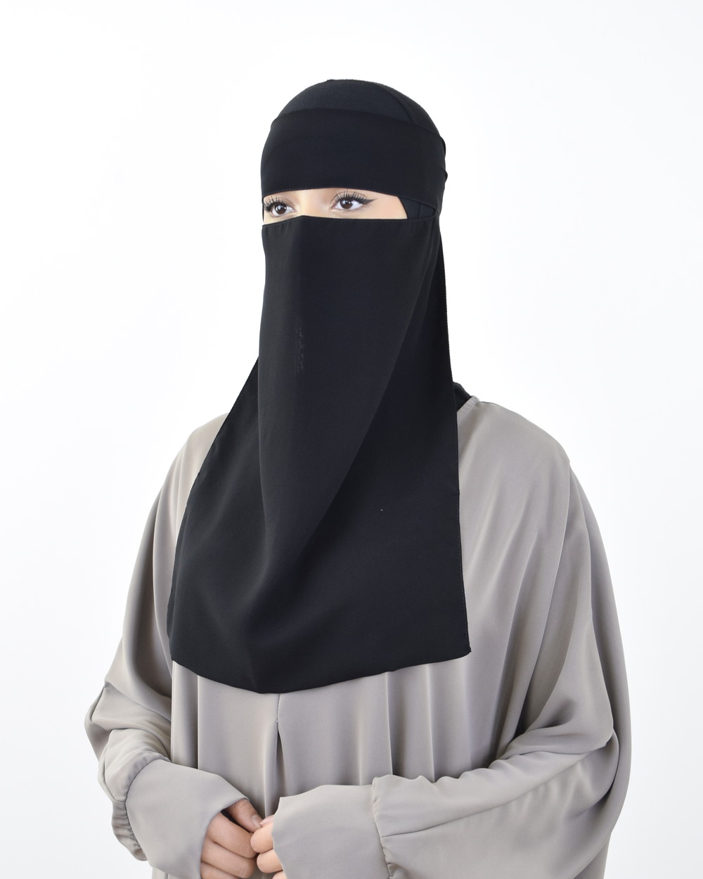 Picture of Single Layer Niqab - 1-Part Niqab for Women - Trendy, Comfortable and Easy to Use With Adjustable Elastic