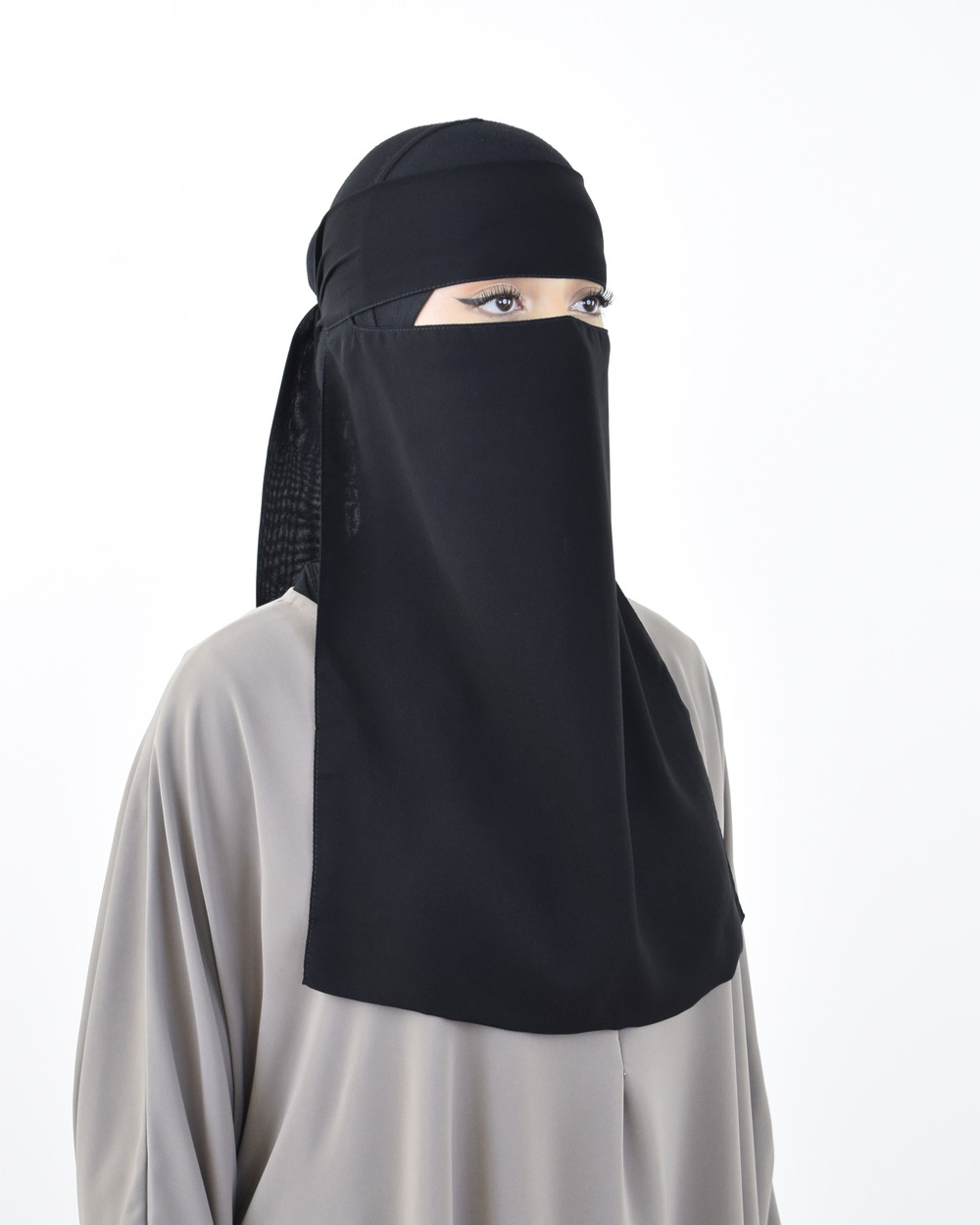 Picture of Single Layer Niqab - 1-Part Niqab for Women - Trendy, Comfortable and Easy to Use With Adjustable Elastic