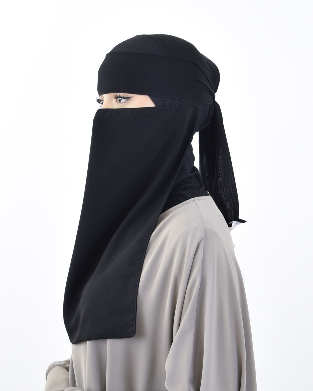 Picture of Single Layer Niqab - 1-Part Niqab for Women - Trendy, Comfortable and Easy to Use With Adjustable Elastic