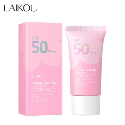 Picture of Laikou Japan Sakura Face Sunscreen Beauty Makeup UV Protector Sunscreen Cream Women's Skincare with Pretty Sakura Design
