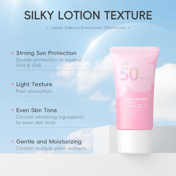 Picture of Laikou Japan Sakura Face Sunscreen Beauty Makeup UV Protector Sunscreen Cream Women's Skincare with Pretty Sakura Design