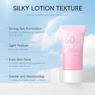 Picture of Laikou Japan Sakura Face Sunscreen Beauty Makeup UV Protector Sunscreen Cream Women's Skincare with Pretty Sakura Design