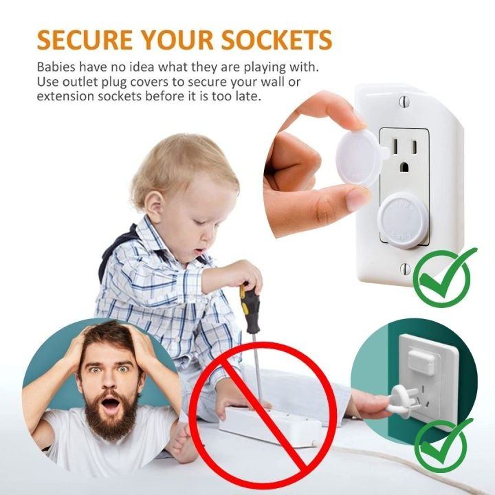 Picture of 10pcs Baby Safety Electrical Socket Cover, Multiplug Safety Guard, Electric Socket Plug Protector, Socket Safety Protector