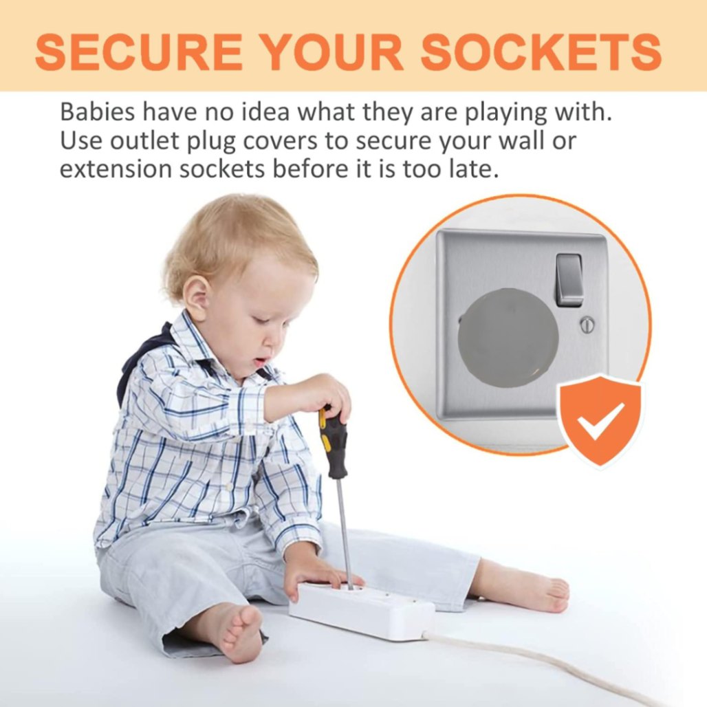 Picture of 10pcs Baby Safety Electrical Socket Cover, Multiplug Safety Guard, Electric Socket Plug Protector, Socket Safety Protector