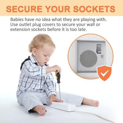 Picture of 10pcs Baby Safety Electrical Socket Cover, Multiplug Safety Guard, Electric Socket Plug Protector, Socket Safety Protector