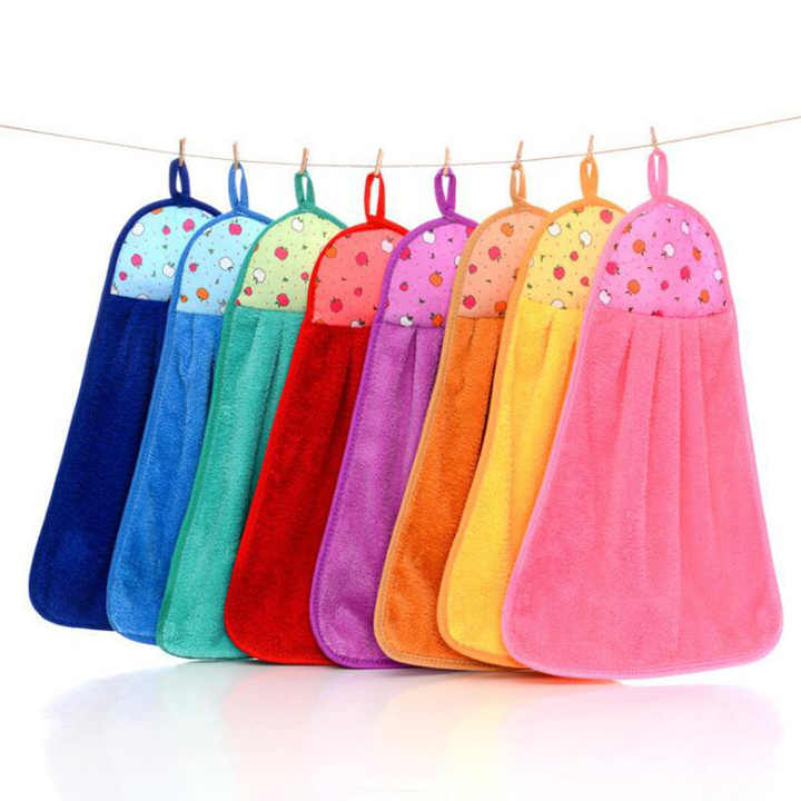 Picture of Water Absorbing and Non Hair Wipe Bathroom Supplies Soft Hanging Hand Towel Thickened,Absorbent Hand Towel,Kitchen hand towels