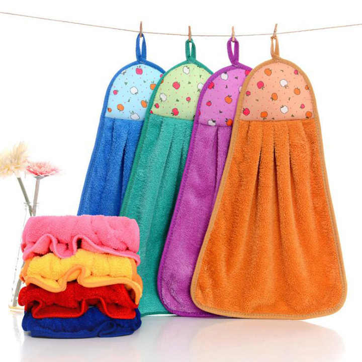 Picture of Water Absorbing and Non Hair Wipe Bathroom Supplies Soft Hanging Hand Towel Thickened,Absorbent Hand Towel,Kitchen hand towels