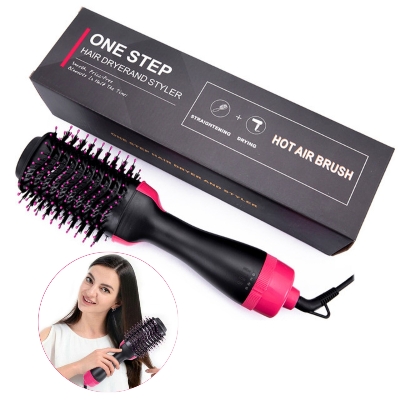 Picture of 4 in 1 Hair Dryer & Styler, Hair Dryer Hot Air Brush Styler & Volumizer One Step Hair Straightener Curler Electric Blow Dryer Brush Wet And Dry Used