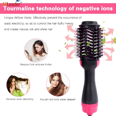 Picture of 4 in 1 Hair Dryer & Styler, Hair Dryer Hot Air Brush Styler & Volumizer One Step Hair Straightener Curler Electric Blow Dryer Brush Wet And Dry Used